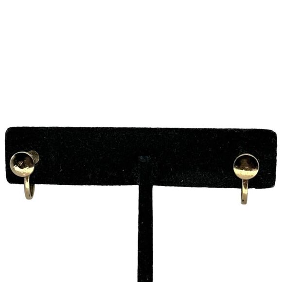 Iridescent Faux Pearl Screw Back Earrings - Picture 4 of 6